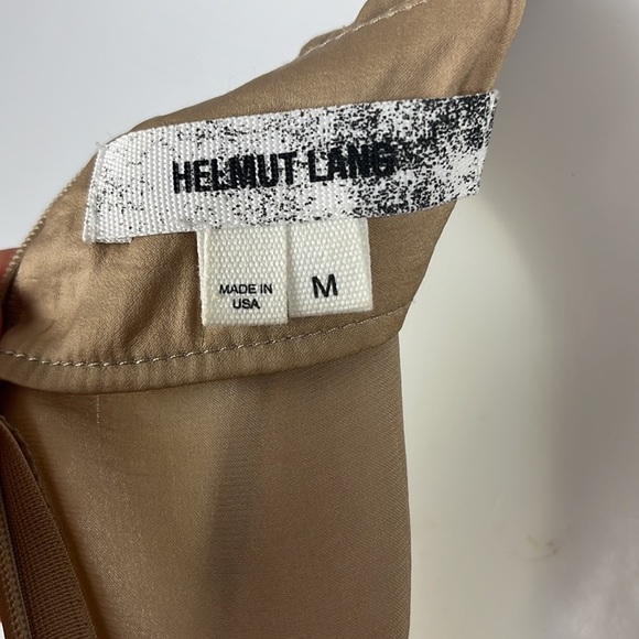 Helmut Lang Beige Sleeveless Cowl Neck Lightweight Tan Beige Mini Dress Size M - Picture 10 of 10